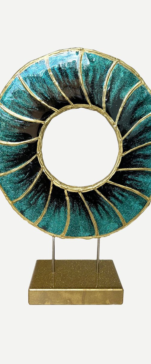 Turquoise Eye. Table decoration Sculpture 3D. Art. Modern Art. Good Eye. Contemporary decor, Art object by Alexandra Dobreikin