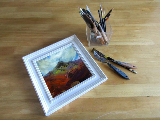 Heather Fell, English mountain landscape painting.