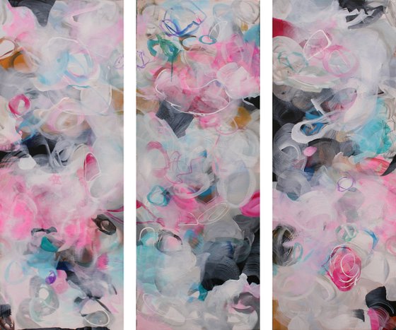 XXL PINK TWILIGHT TRIPTYCH