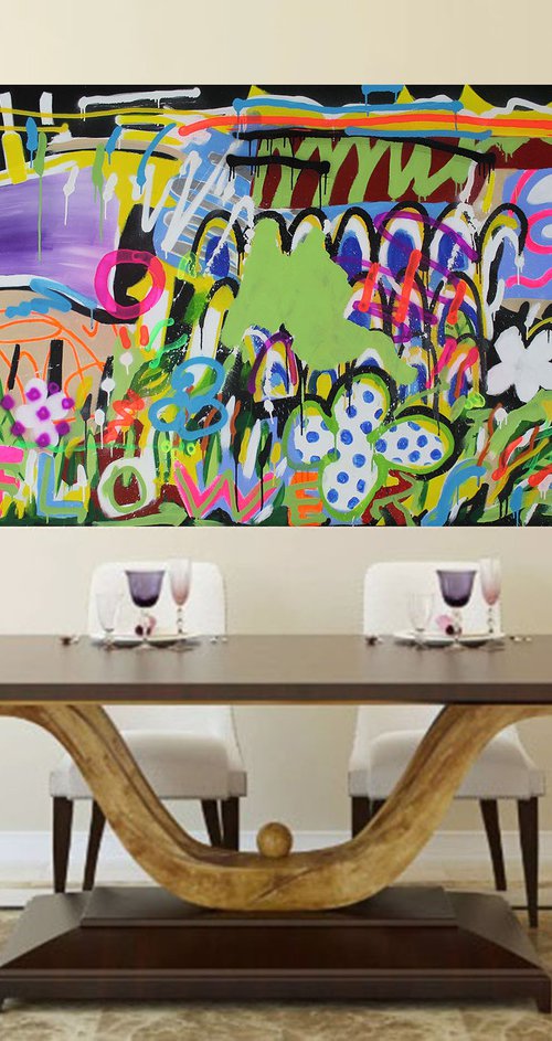 Flowers 180 X 100 CM / 70,86 X 39,37 INCH by V. Lishko