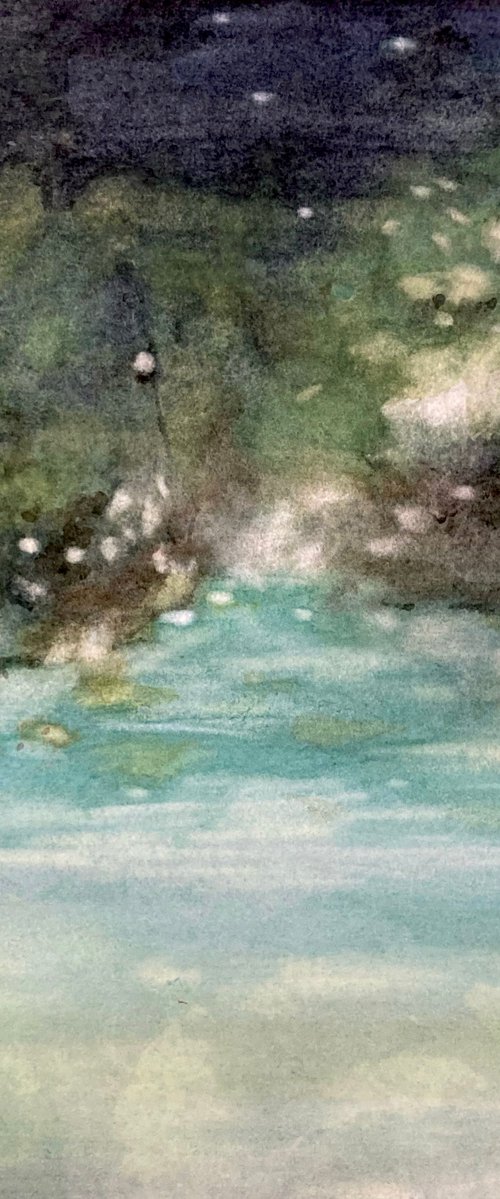 Notturno  - Abstract green watercolor by Isabella Nazzarri