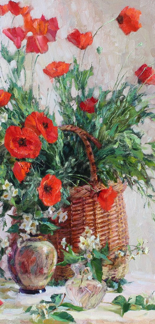 Still life with poppies by Volodymyr Tarabanov