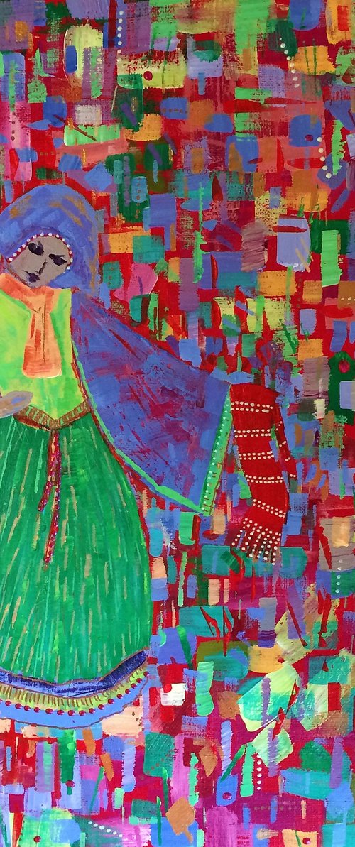 Dancing Girl with Red Scarf by Julia Preston