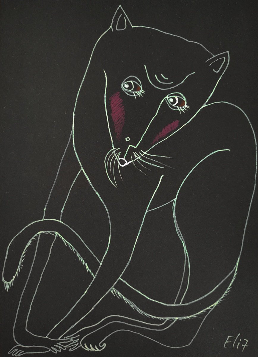 Expressive Animal Drawing By Elisheva Nesis, 9 X 13, I Don