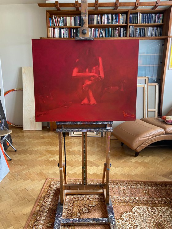 After the party. Red.