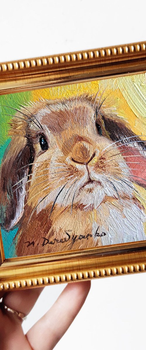Rabbit portrait by Nataly Derevyanko