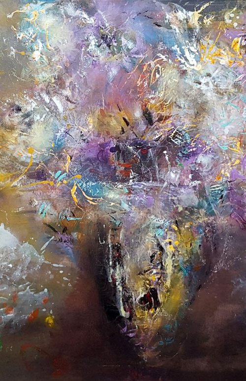 VERY LARGE BEAUTIFUL AUTUMN COLORS STILL LIFE BY MASTER O KLOSKA 130 X 80 CM by Kloska Ovidiu