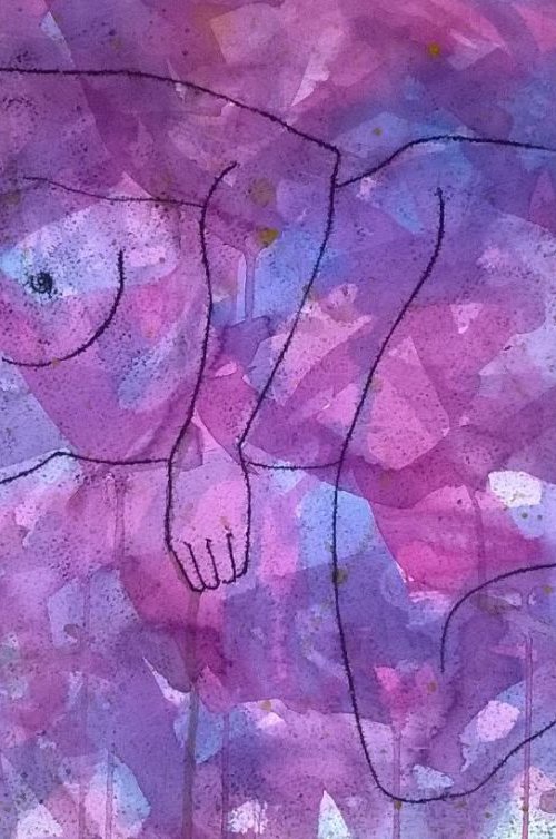 Reclining Nude in Pinks and Blues by Bernadette Koranteng