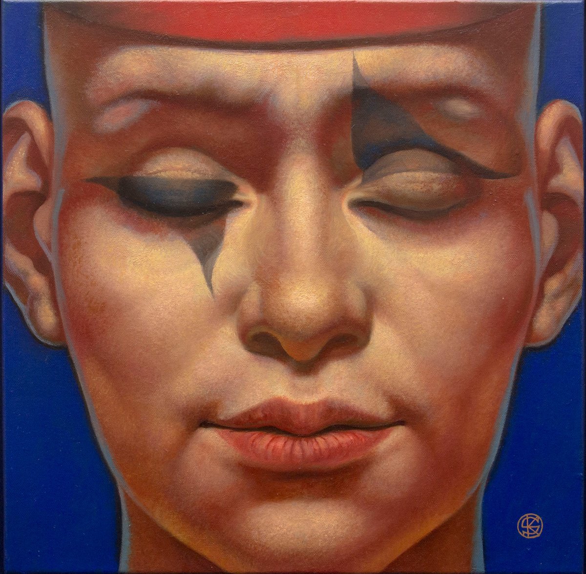 Photorealistic Portrait Oil Painting By Yaroslav Kurbanov, 20 X 20", Mime, Original Artwork