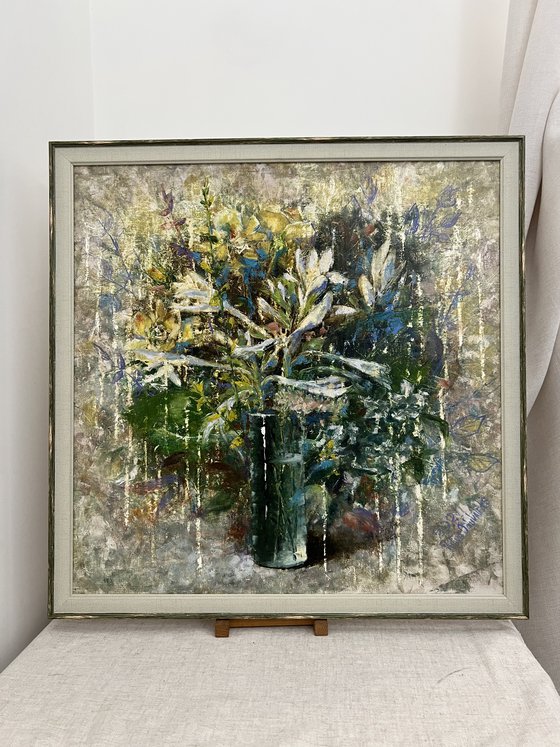 Sage green summer flowers