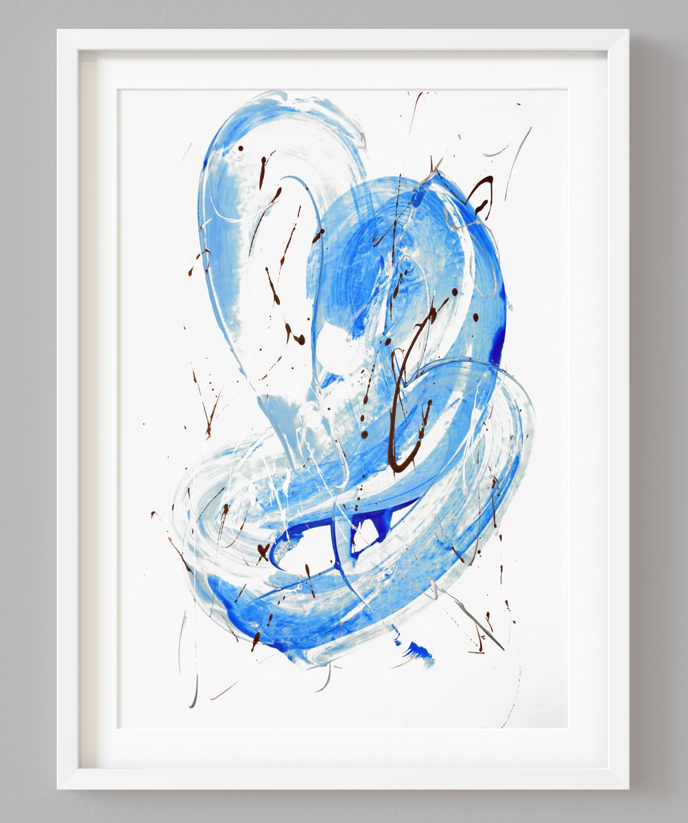 Abstract Painting By Evgenia Makarova, 17 X 23, Abstract Composition N 111, Original Artwork