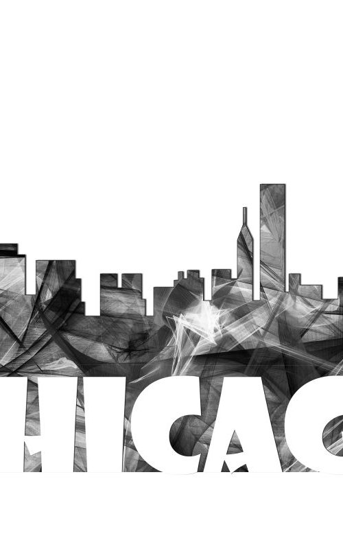 Chicago Skyline B&W by Marlene Watson