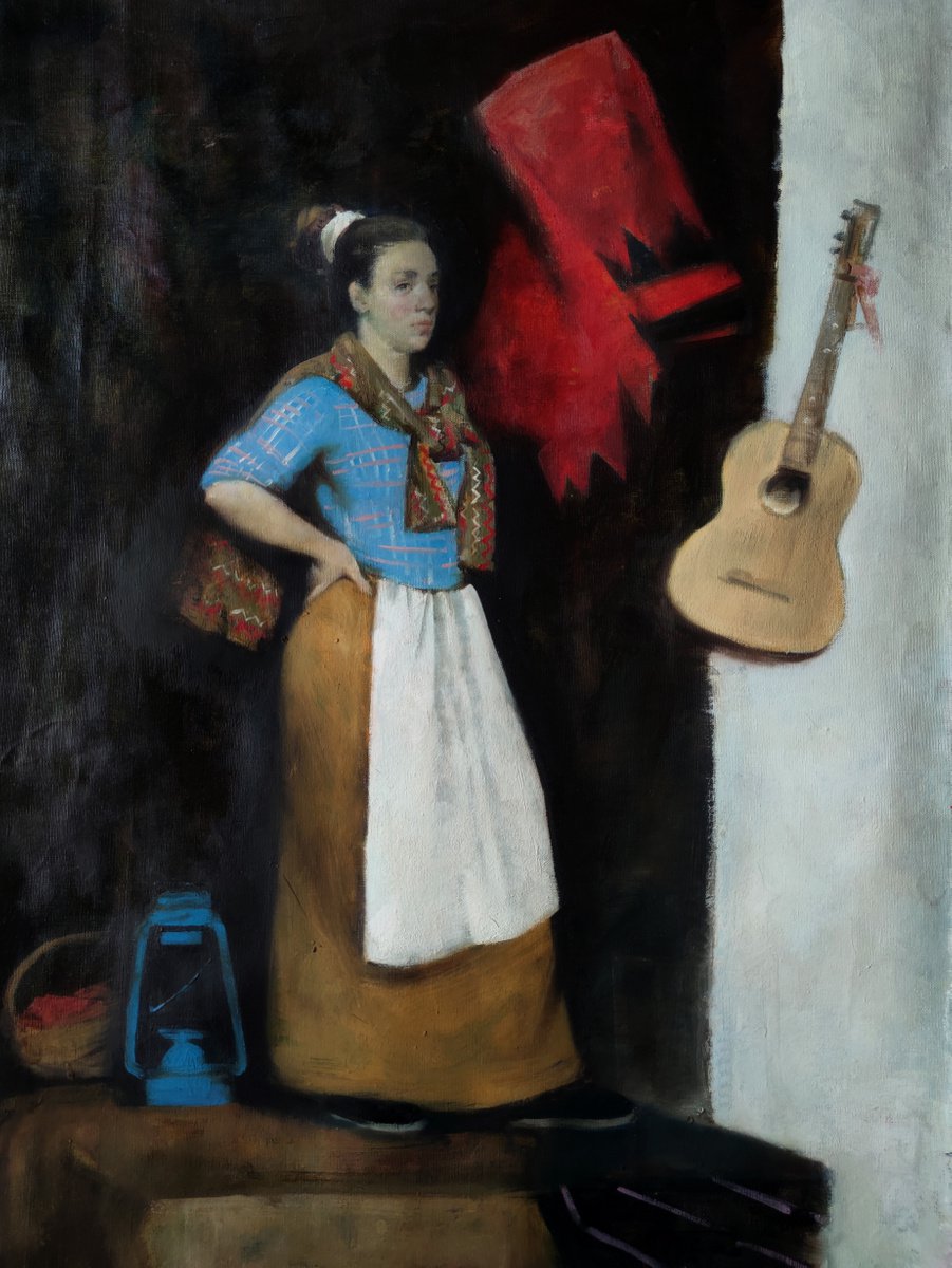 Portrait with a guitar by Maria Egorova