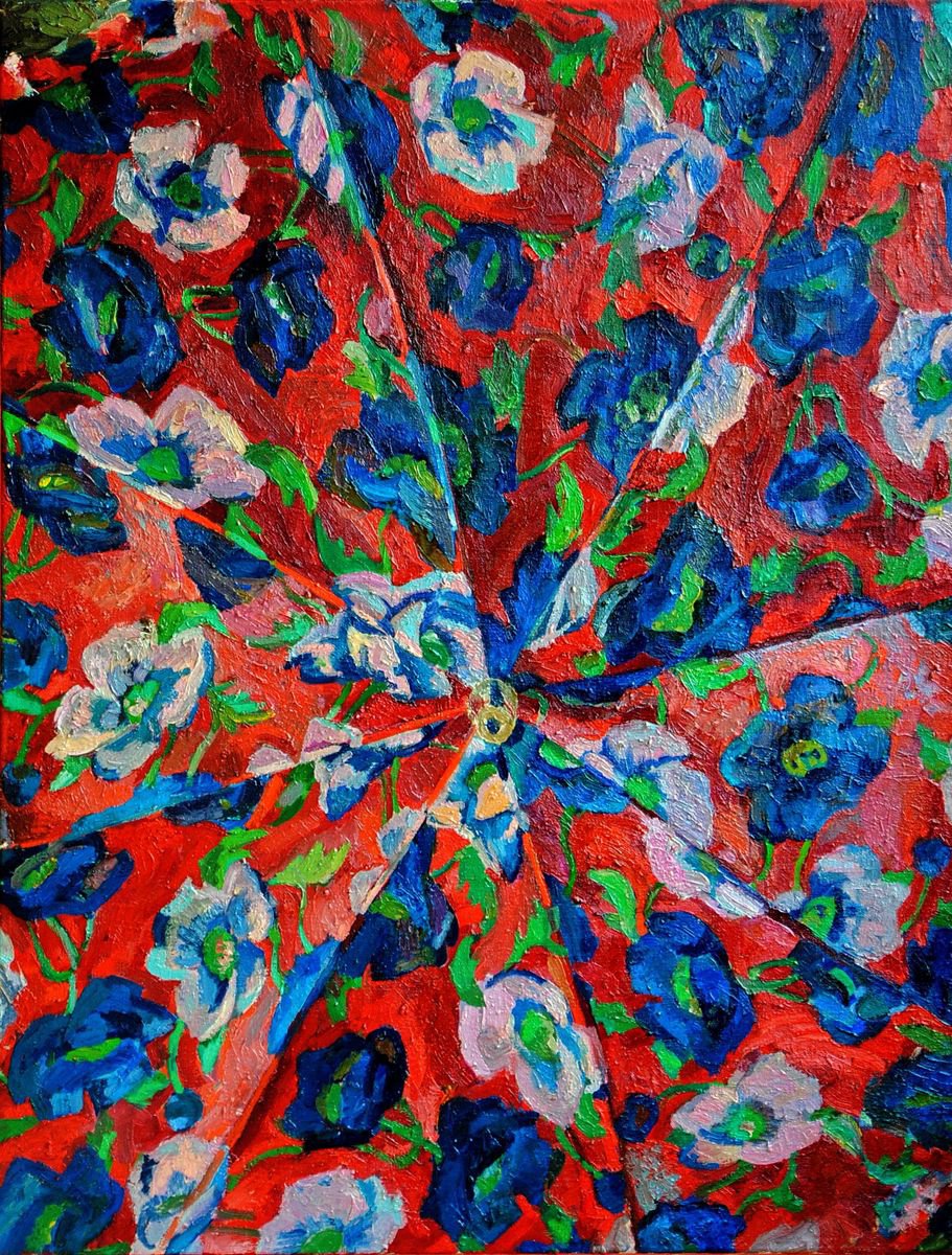 Floral Umbrella / 127 x 97  cm by Maja Dokic Mihajlovic