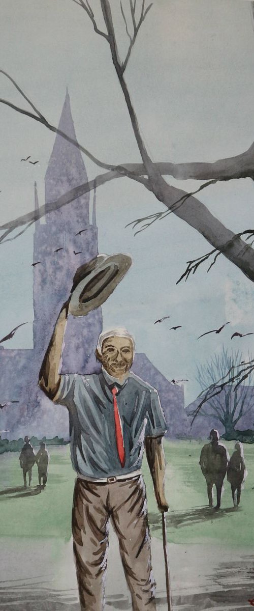 Grandfather on a walk by Eugene Gorbachenko