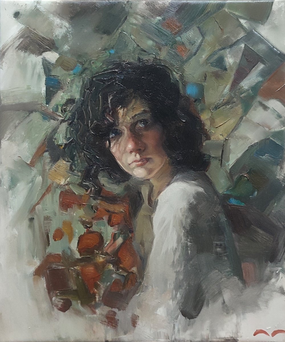 Black haired girl by Pavel Guliaev