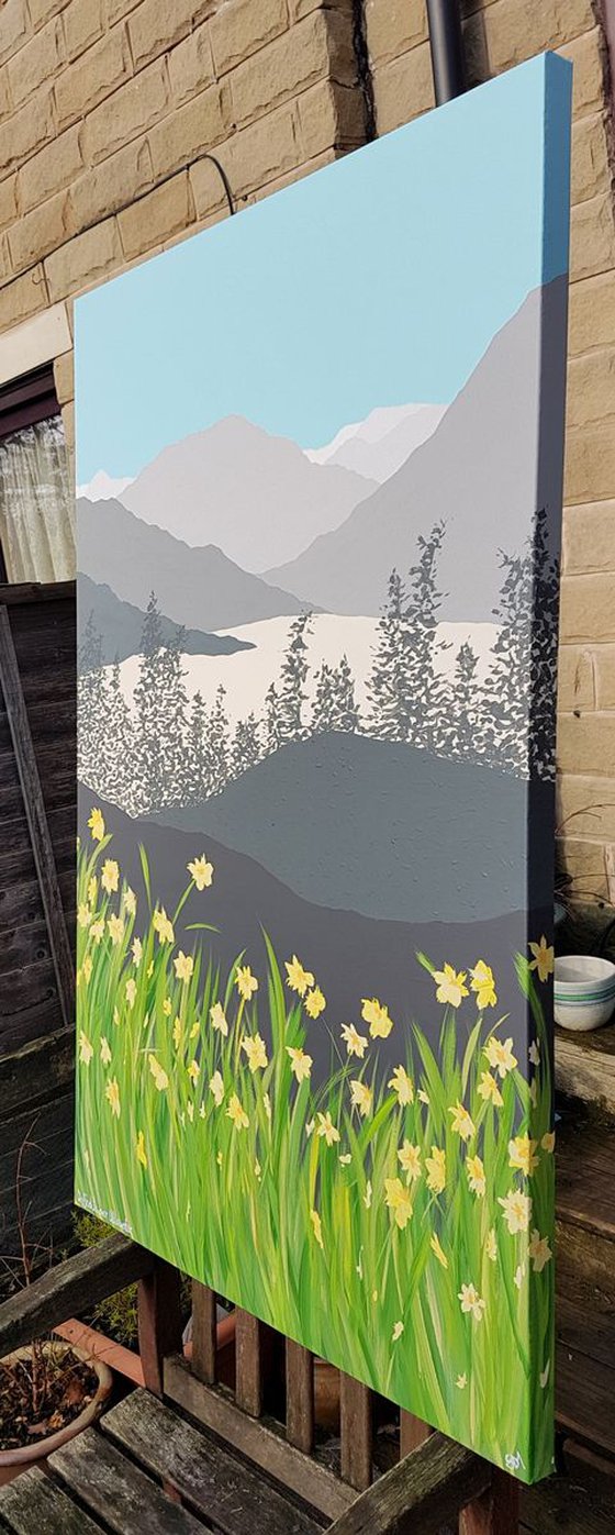 Daffodils over Ullswater, The Lake District