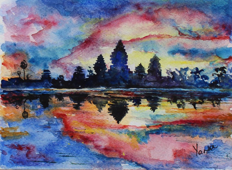Angkor Wat 2015 Watercolour By Yana Shvets Artfinder