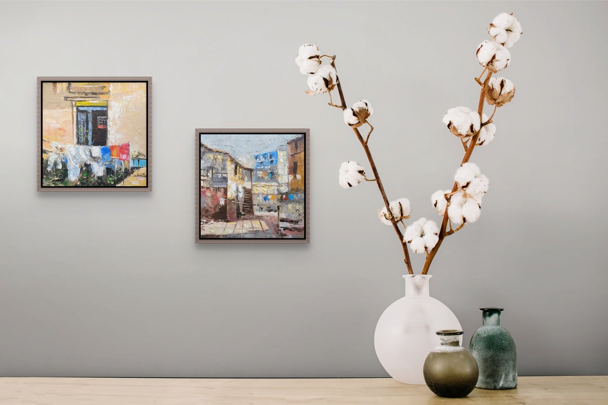 Impressionistic Still Life Oil Painting By Narek Qochunc, 16 X 8", Colors Of Everyday Life, Original Artwork