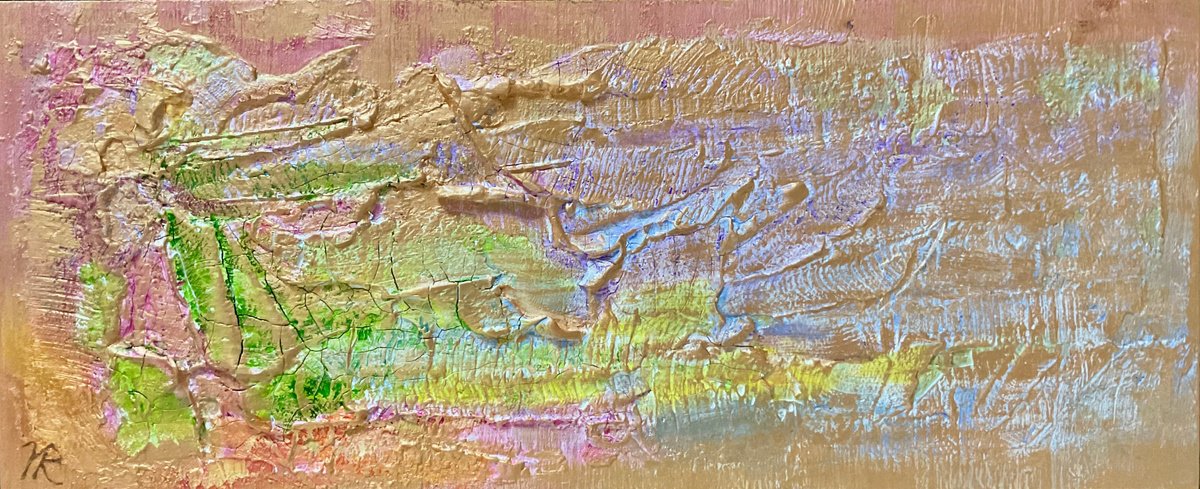 Abstract Painting By Vera Klimova, 24 X 10", Untitled, Original Artwork