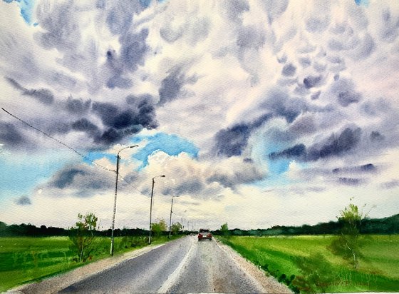 Road and clouds #2