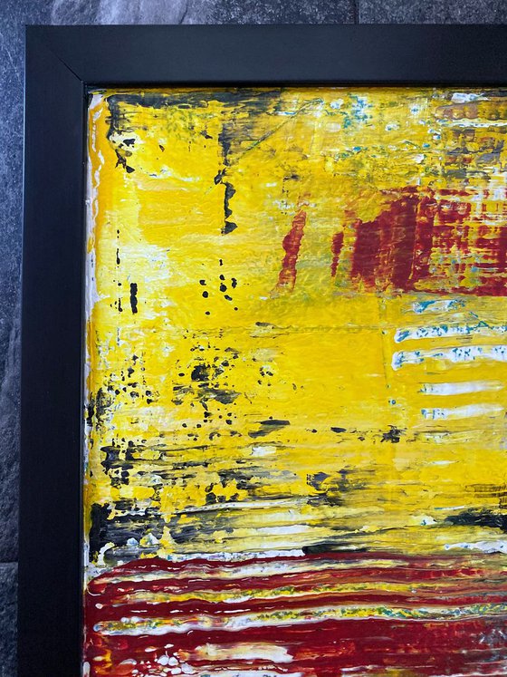 "Tread Lightly" - Original PMS Abstract Acrylic Painting On Wood, Framed - 20" x 26"