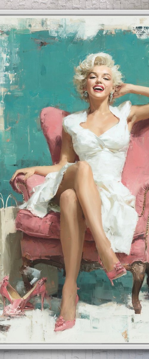 Shopping Time with Marilyn Monroe by Yass Paints