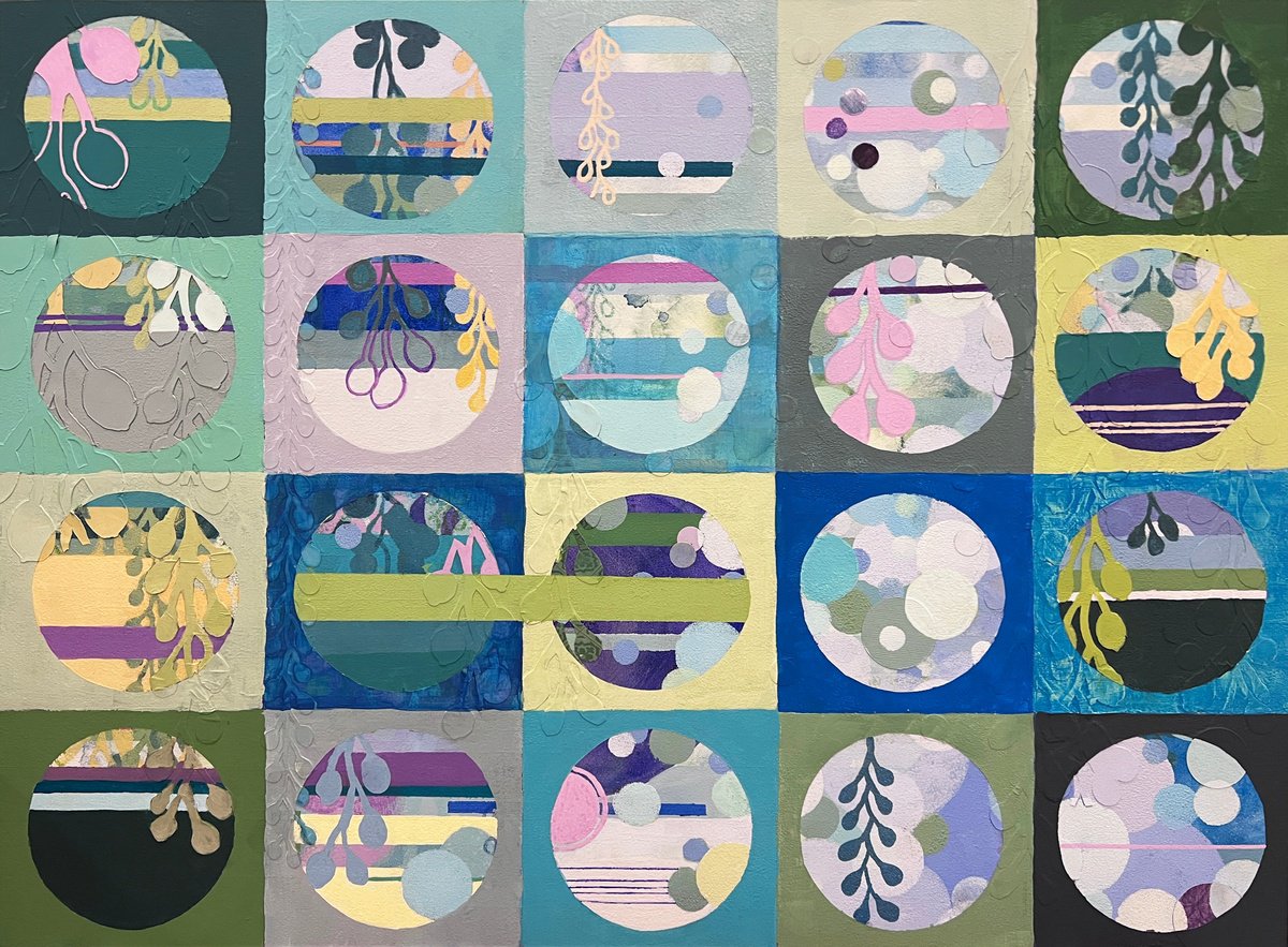 Abstract Painting By Kathy Ferguson, 25 X 19", The Spotting Scope, Original Artwork