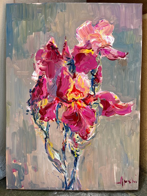 Abstract expressionist flowers