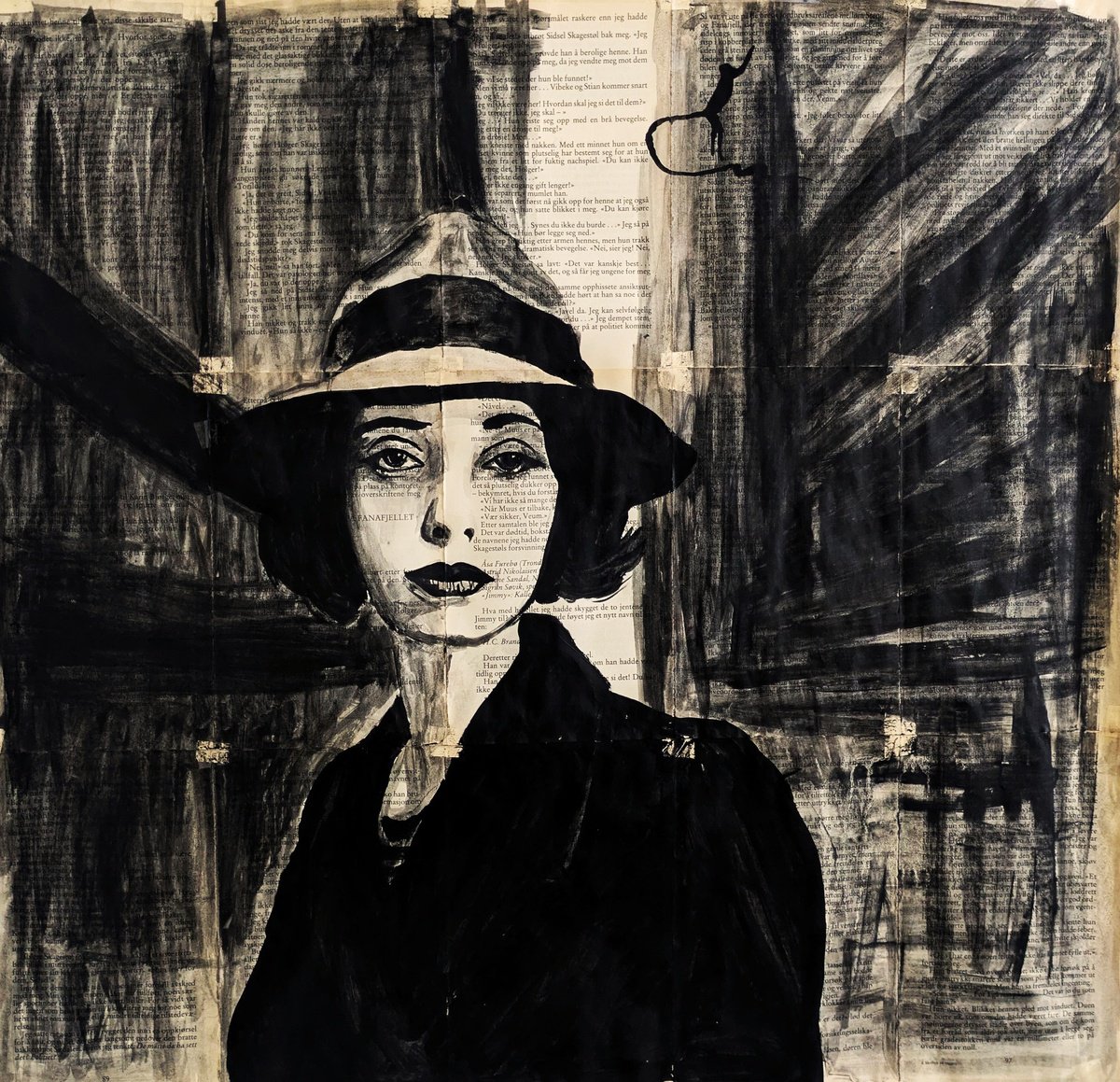 Urban And Pop Portrait Acrylic Painting By Valera Hrishanin, 24 X 24", Girl From Retro New York #4, Original Artwork