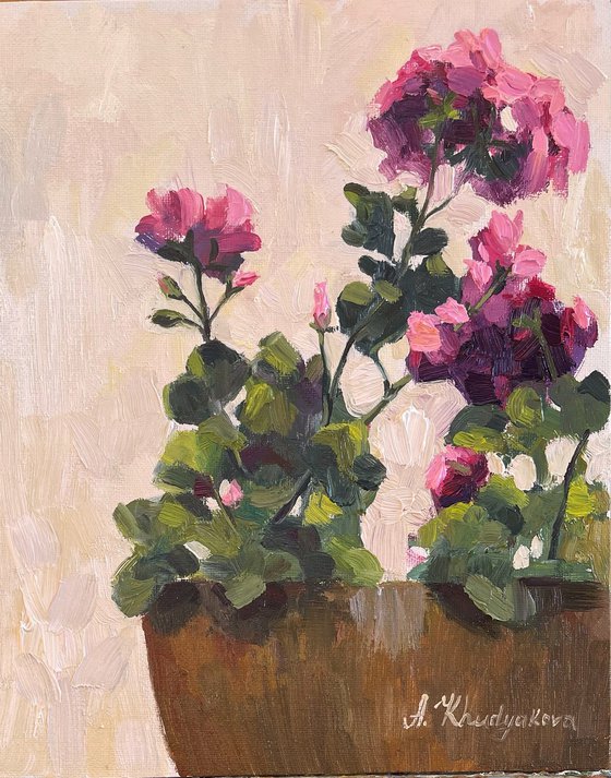 Geranium in bloom by Ana Delgado