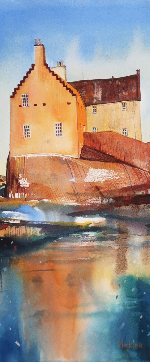 Sunset in Pittenweem village. by Alla Vlaskina