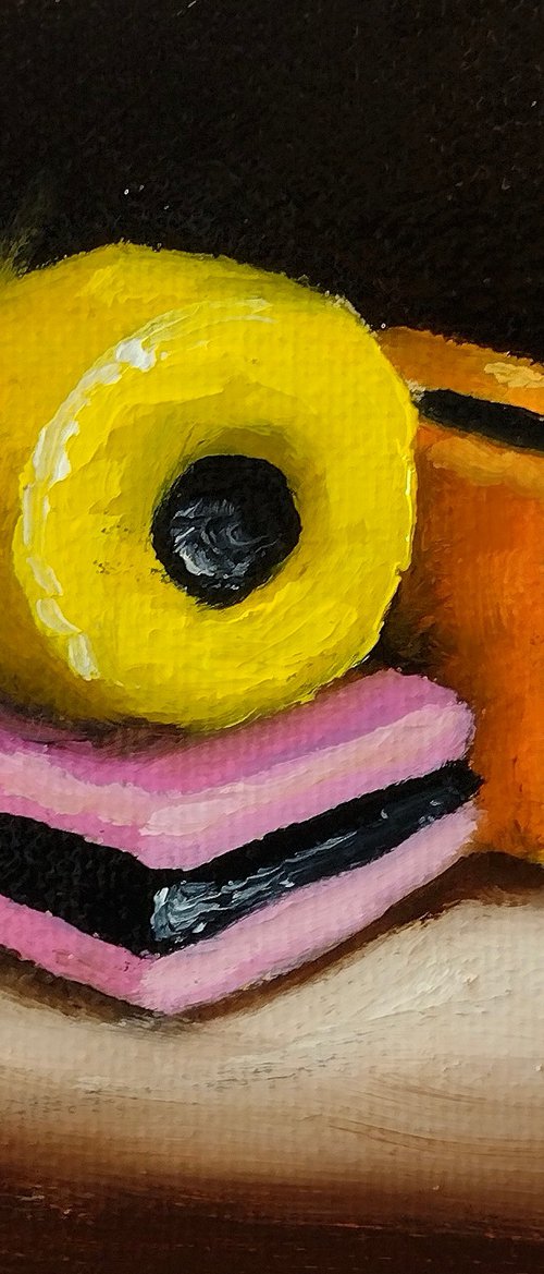 Little Liquorice Allsorts #2 still life by Jane Palmer Art