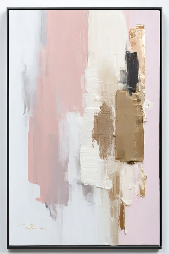 Blush Pink and Gold Abstract