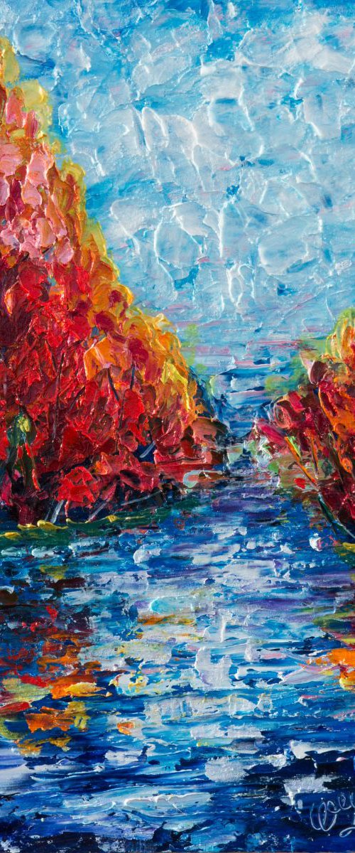 Over the River (Palette Knife) by Lena Owens at OLena Art