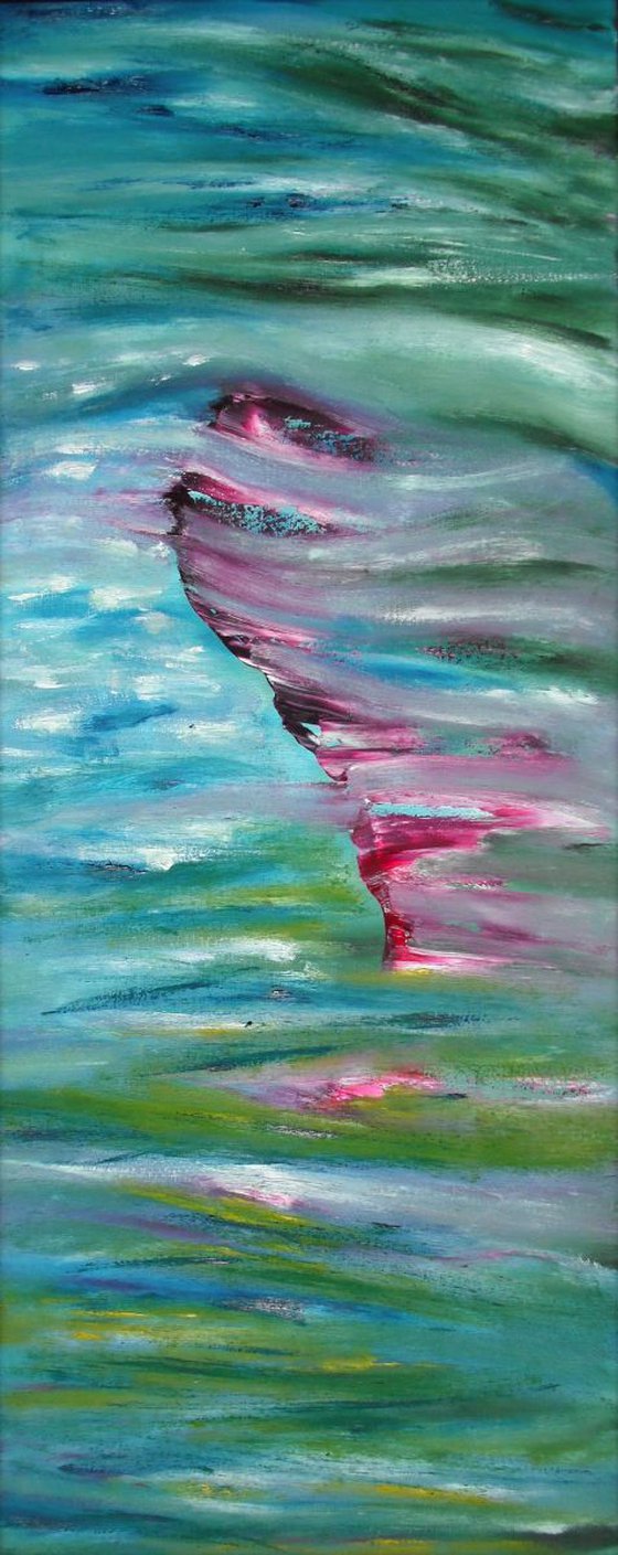 Impressionist -  40x100 cm, Original abstract painting, oil on canvas