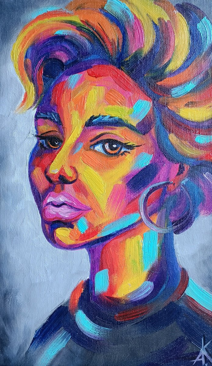 Impressionistic Portrait Oil Painting By Anastasia Kozorez, 7 X 12, Emotions On Canvas, Original Artwork