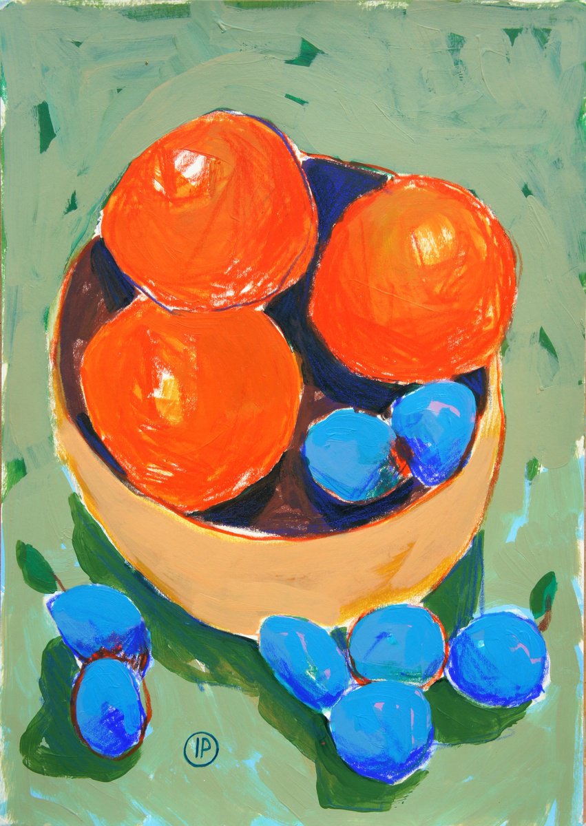 Impressionistic Still Life Painting By Irina Plaksina, 8 X 12, Smell Of Tropics, Original Artwork