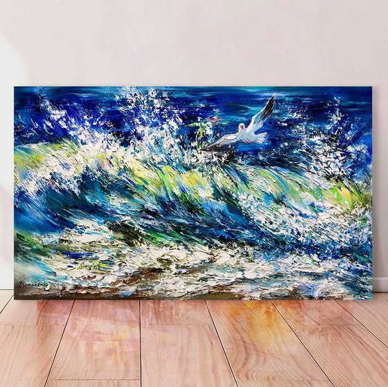 Flying over the wave