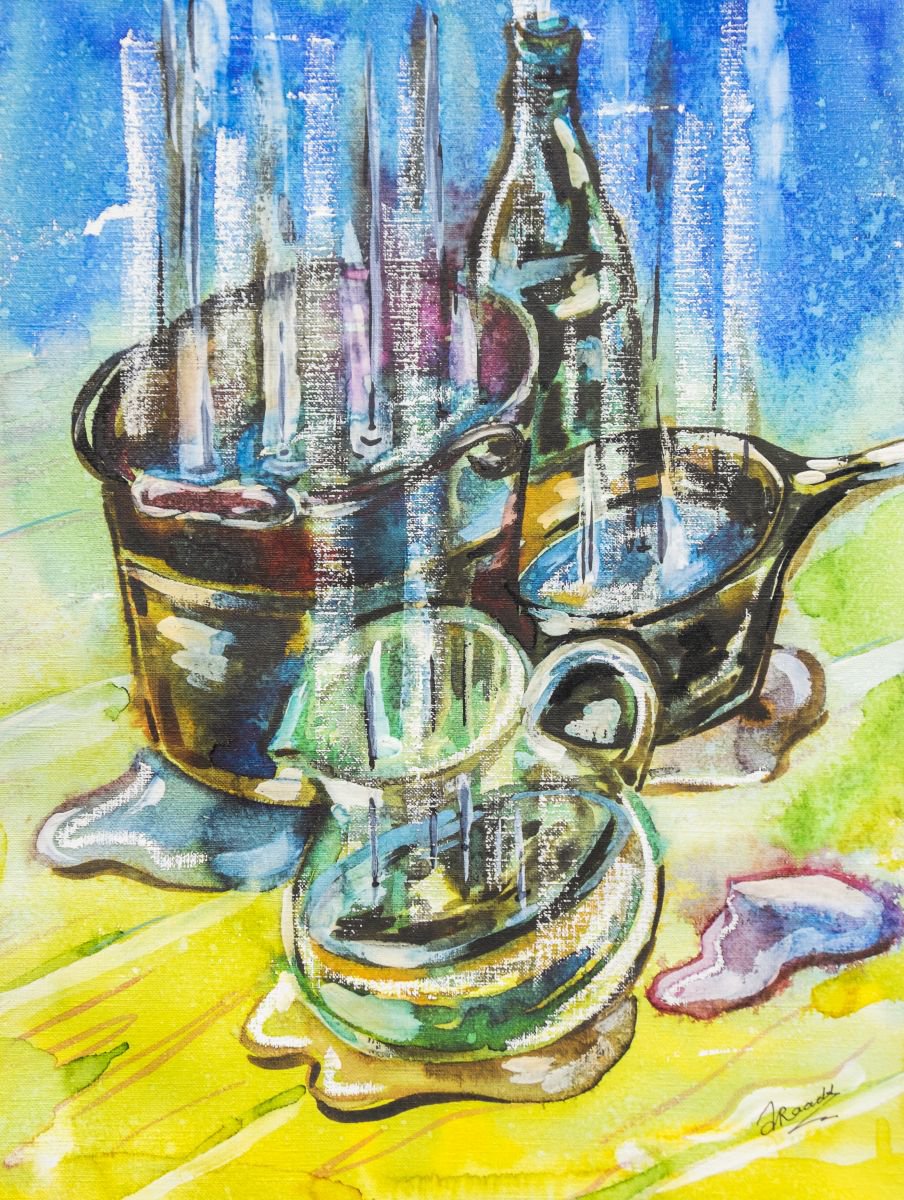 Illustrative Painting , Summer Rain By Ariadna De Raadt, 12 X 16, Artwork For Sale On Artfinder