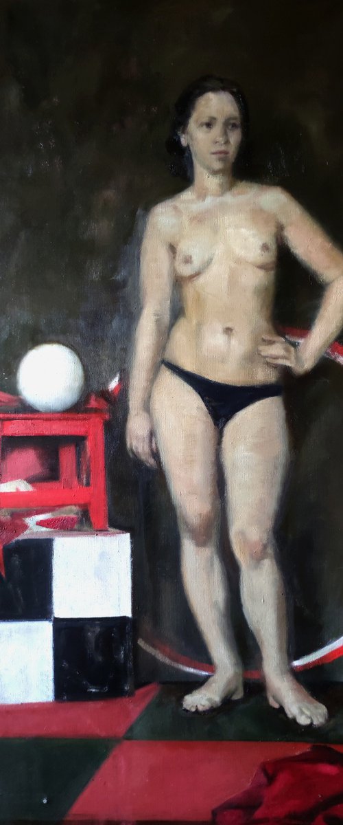 Sphere, circles and a nude by Maria Egorova