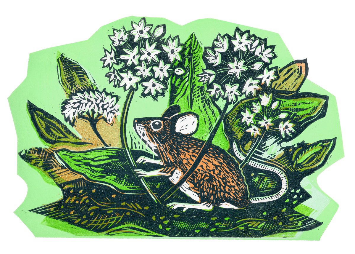 Wood Mouse and Wild Garlic by Fiona Horan