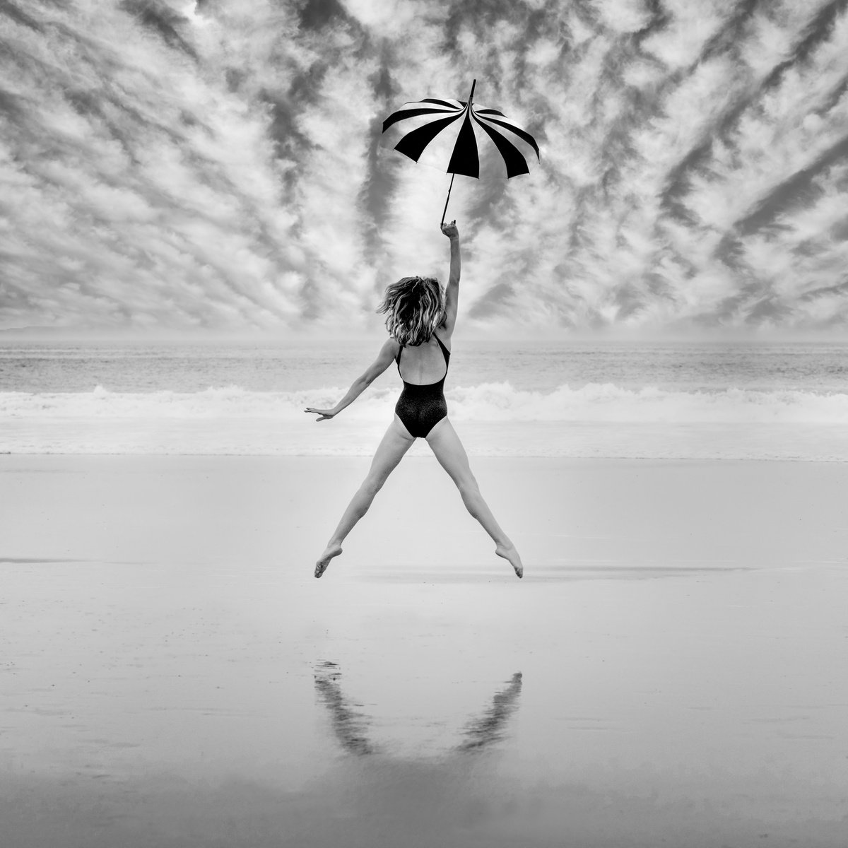 Portrait Photograph By Harv Greenberg, 30 X 30, Beach Ballet Iii, Original Artwork