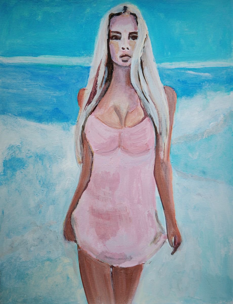 At the beach / 35 x 27 cm by Alexandra Djokic