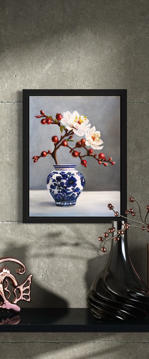 Still Life With Chinese Vase by Jennie Smallenbroek