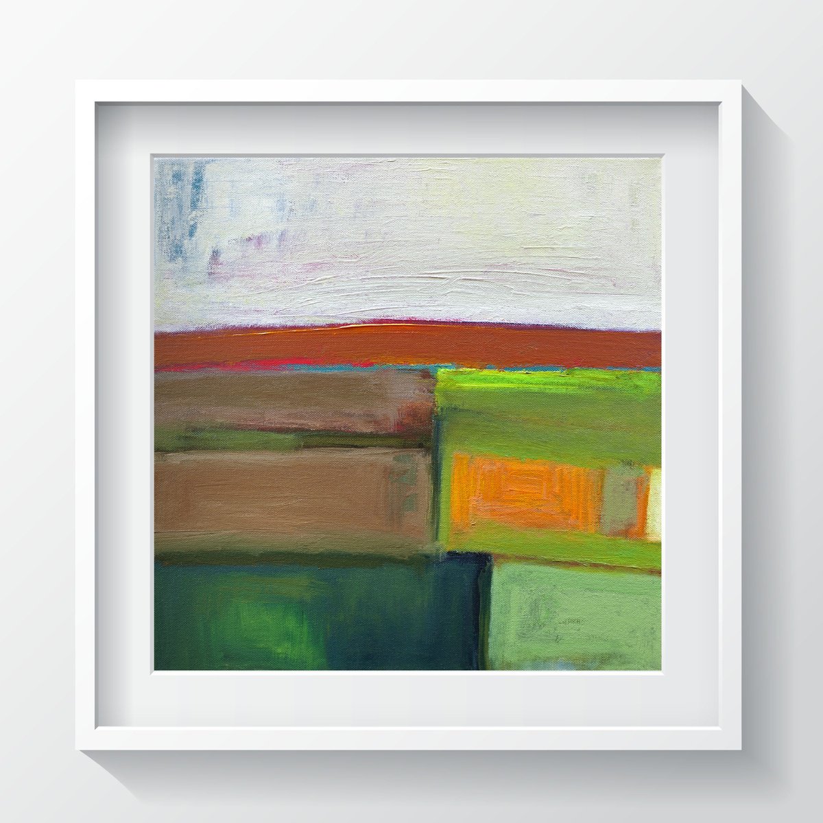 Abstract Giclee Print , Earthy Green By Thomas Hjelm, 17 X 17, Artwork For Sale On Artfinder