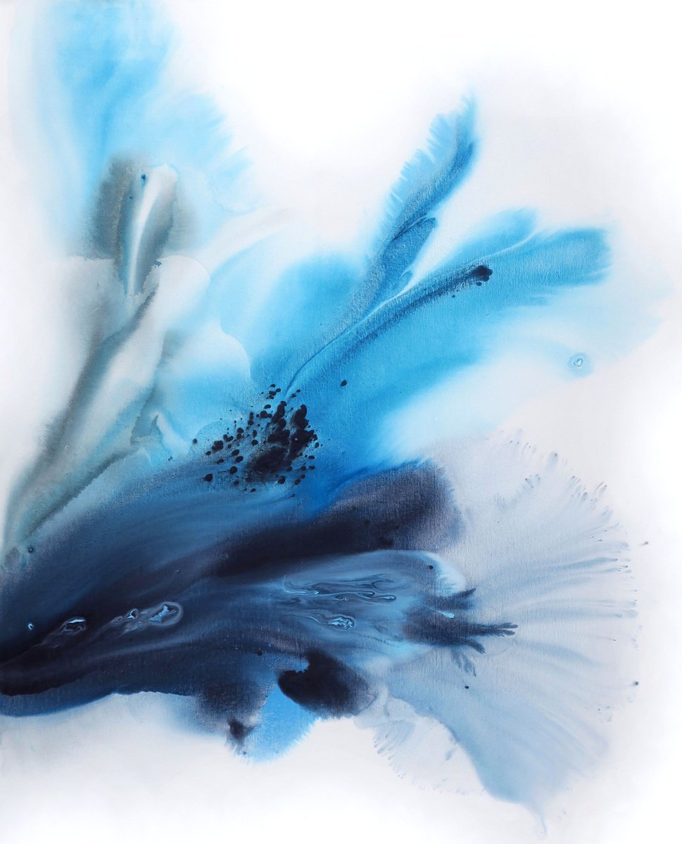 Abstract Acrylic Painting By Muriel Napoli, 39 X 47", Nature 253, Original Artwork