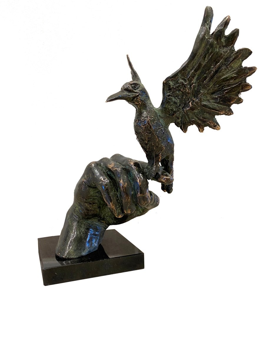 Expressive Animal Bronze Sculpture By Toth Kristof, 8 X 12", Towards Freedom, Original Artwork