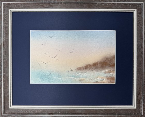 Seascape Plein air seagulls