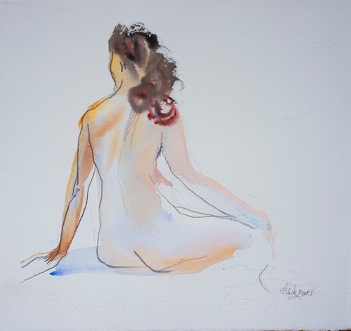NUDE.14 20211006 "Nude woman sitting" by Irina Bibik-Chkolian